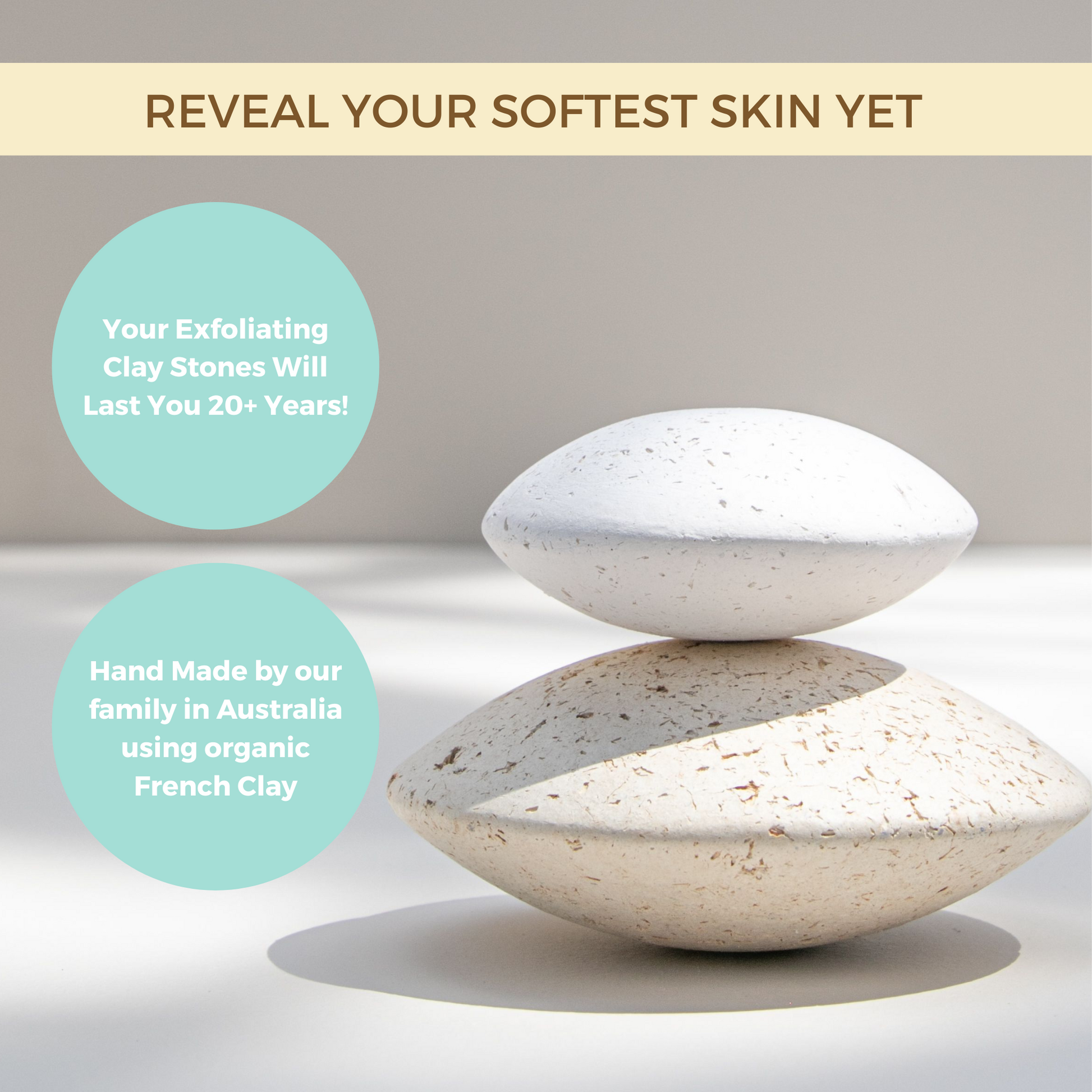 Exfoliating Clay Stones - Get 1 Set Free