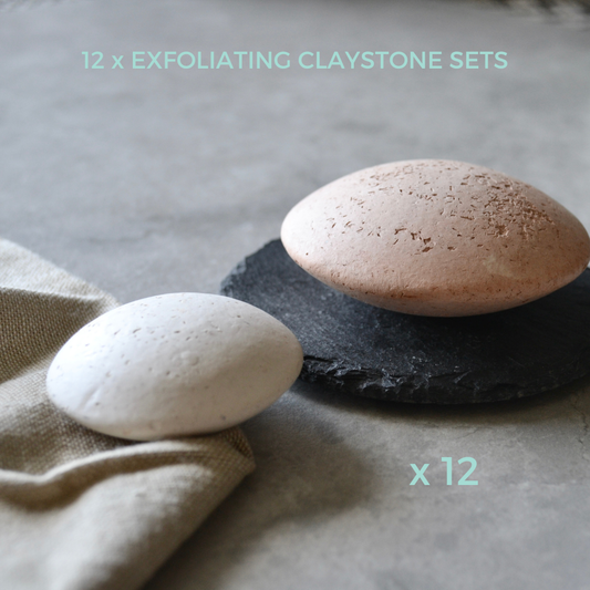 Large Pryshan clay stone set with black slates for whole-family barrier care rituals