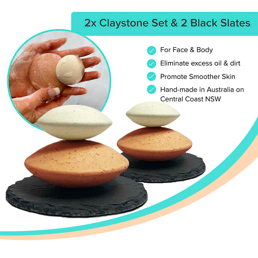 TRENDING 2x Pryshan Clay Stones Sets + 2 Slate Display Bases